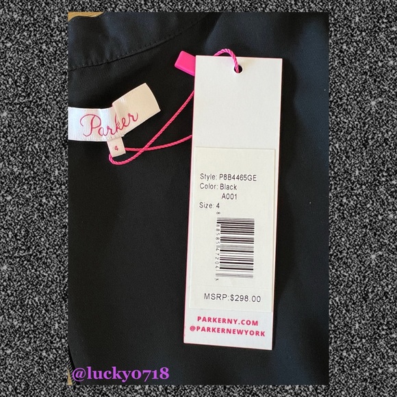 Parker NWT Tangia Dress in Black Sz 4 - Picture 8 of 9
